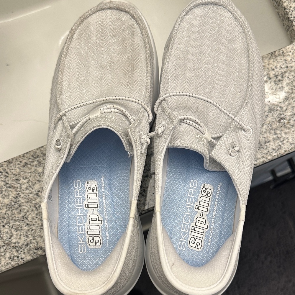 Skechers Light Gray/white Slip-Ins Footwear